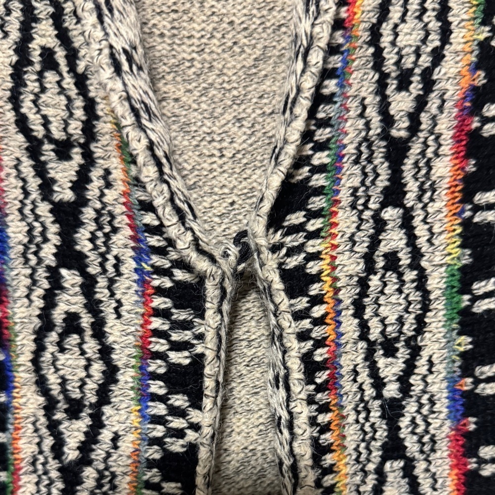 Kamana Boho Aztec Southwestern Open Front Fringe Cardigan Oversized Small - Picture 5 of 6